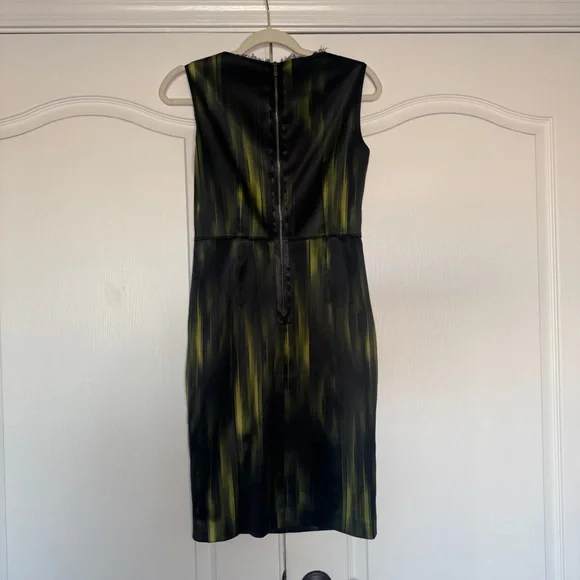 Elie Tahari Rosario Striped Sheath Dress - Habitat Green - Size 4 - Picture 2 of 6